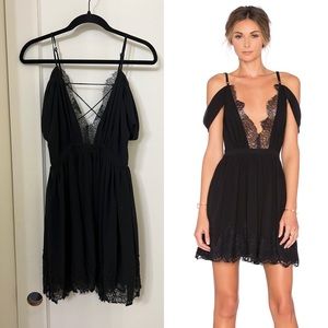 Jetset Diaries Atlantic mini dress in black lace, size XS